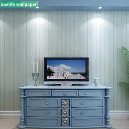 Wallpapers Blue Rice Gray Imitation Wood Pattern Green Non-woven Wallpaper Restaurant Study Bedroom Living Room TV Background Wall Paper