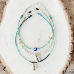 Boncuklu Kristal Doğal Kabuk Kolye Ohemia Tarzı El Yapımı Kadın Bildirimi Collares de Moda Beach Takı Dostluk