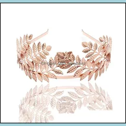 أزياء أخرى Aessories Baroque Leaf Hair Hoop Gold Sier Branch Branch Crown/Bridal Wedding Headpiece GWE11662 Drop Delivery 2021 Rygsn
