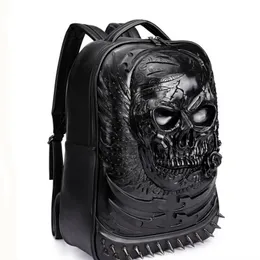 3D Embossed Men Backpack Travel Punk Rock Grimace Pattern Owl Skull Fox Lion Patterns Backpack Funny School Shoulder Bag