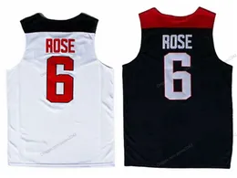 Custom 2014 D. Rose Basketball Jersey USA Derrick Herren genäht White Blue Size S-4XL Jeder Name und Nummer Top Qualität
