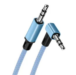 3.5mm Jack Audio Cable Male to M 90 Degree Right Angle AUX Cables for Car Headphone MP3/4 Cord mobile phone