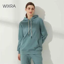 Wixra Unisex Heavy Basic Capuz Moletons 100% Algodão Hoodies de Algodão Manga Longa Mulheres Primavera Casual Streetwear para homens 210909