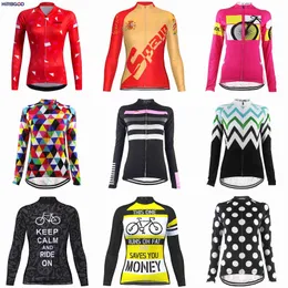 Hirbgod Lady Uzun Kollu Bisiklet Jersey Hafif Spor Sürme Giyim Takımı Bisiklet Giymek Camisa Ciclismo Feminina Manga Longa H1020