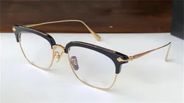 Novos Óculos Óculos de Óculos SlunTradict Homens Eyeglasses Projete Óculos de Meio-quadro Vintage Steampunk Style com Caso