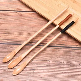 Skedar långt handtag träsked för honung ris soppa efterrätt kaffe te blandning köksredskap verktyg tesked catering bambu trä