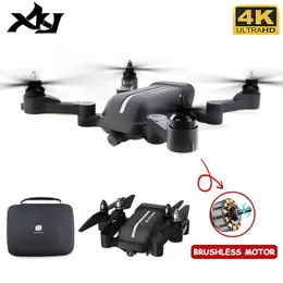 XKJ 2020 RC Drone 5G WIFI GPS Doğru Konumlandırma 4K Kamera Profesyonel Fırçasız Motor Katlanabilir Quadcopter 2000 Metre Sinek