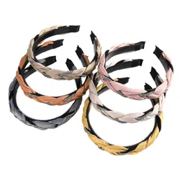 Ladies Hairband Cross-knot Braided Hot Drill Headband Autumn Winter Simple Headdress Narrow Edged Scarf Hair Accessories