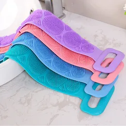 70 cm Silikon Geri Scrubber Vücut Banyo Havlusu Banyo Kemer Peeling Masaj Duş Temizleme Banyo Kayışı Fırçalar