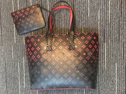 Kadın Çanta Moda Tasarımcısı Gerçek Reather Redbottoms Çanta Yüksekliği Kaliteli Bayanlar Omuz Messenger Çanta Alışveriş Büyük Boy 2pic / Set Lüks Cüzdan