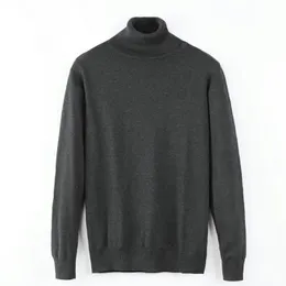 2021 New Autumn Winter Mäns Tröja Mäns Turtleneck Solid Color Casual Sweater Mäns Slim Fit Brand Strikta Pullovers