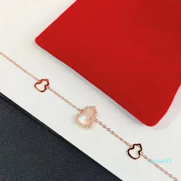 S925 Sterling prata vermelho ágata gourd pulseira branco shell cabaça pulseira 18k rose ouro chapeamento personalizado bracelete feminino