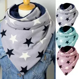 Scarves Bufandas de Lana Invierno Mujer 2021 Fashion Five Pethed Star Print Scarf Sjal Kvinnor Mjuka Casual Warm Shawls