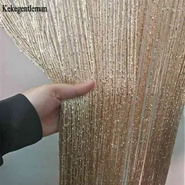 3x2.6m String Curtain Shiny Tassel Line Curtains Okno Drzwi Drzwi Dryfonowe Dekoracje Salon Wystrój Valance 210712