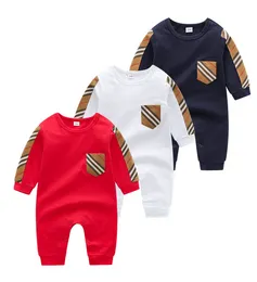 2021 New Long Sleeve Baby Bodysuit Cotton Toddler Plaid Jumpsuits Infant Kids Onesies Newborn Clothes Sleepwear Romper