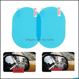 Fönsterdekorativ dekor hem GardenWindow -klistermärken 2st Oval Car Rearview Mirror Waterproof Sticker Anti Fog Antiglar Rainproof Protecti