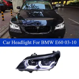 Car Dynamic Turn Signal Head Light Assembly For BMW 5 Series E60 DRL High Beam Headlight Auto Accessories Lamp 2003-2010