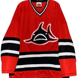 Real 001 real Full broderi Vintage Vintage WHA L.A. Sharks Away Hockey Jersey 100% Broderitröja eller anpassad valfritt namn eller nummer Jersey