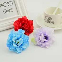 5st 8 cm billig silk peony konstgjord blomma för trädgården bröllop blommor väggdekor diy gör dörr kransar hat falska rose jllno