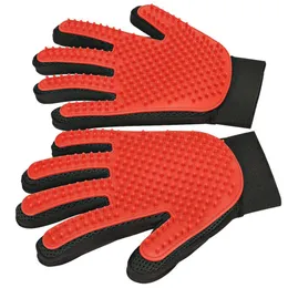 Pet Grooming Glove Gentle Deshedding Brush Efficient Hair Remover Mitt - Enhanced Five Finger Design Silicone Tips