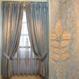 Luksusowy Łączenie Chenille Piękna amerykańska Luksusowa Francuska Kurtyna do Salonu Sypialnia Neo klasyczna aksamitna kurtyna 210712
