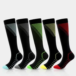 Men's Socks Color Striped V-shaped Pressure Calf For Men And Women Outdoor Sports Stretch Quick-drying Cycling Enthusiasts