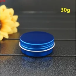 30g 52 * 21mm Mavi Boş Yuvarlak Alüminyum Kutu Metal Teneke Kutular Kozmetik Krem DIY Doldurulabilir Kavanoz Çay Potu Konteyner Yüksek Quatity