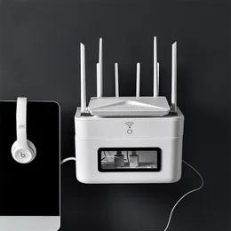 Wifi Router Pudełko do przechowywania ściany Deska okablowania Organizator TV Data Rack Ochrona drutu Układ Plastikowe Ramki Szuflada typu 210315