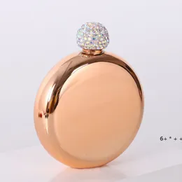 Rhinestone Did Hip Kolby Moda Ze Stali Nierdzewnej Mini Hip Flask Round Wine Garnek Kreatywny Przenośny Butelka Wina RRE12469