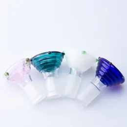 CSYC G059 Smoking Pipes Glass Bong Bowl 14mm 19mm Male Female Tobacco Colorful Dots Wide Bore Glass Bong Ash Catcher Bubbler Bowls