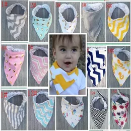 INS XMAS BABY 2LAYER BIBS 100% bomull dot Chevron Zigzag Bandana Bibs Owl Leopard Infant Blador Saliva Bavoir Handduk 145 Q2