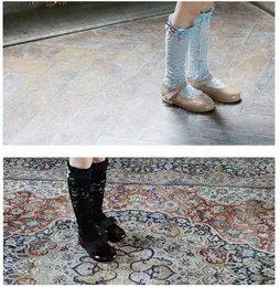 elegant baby girl rustic lace flower sock for dresses children spring leg warmer with bows 210529
