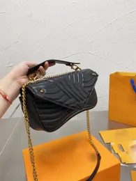 crossbody väskor mode tote kvinnor handväska läder ren färg axel enkel atmosfär messenger med guldkedja plånböcker byter plånbok