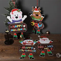 Witamy Goście Drzwi Wiszące Boże Narodzenie Pokaż Okno Dekoracji Wiszące Plac Santa Claus Snowman Wisiorek Merry Christmas Paper Board T9i001510