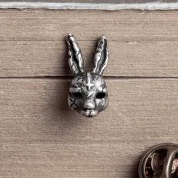 Punk Gothic Non-Mainstream Style 925 Sterling Silver Animal Rabbit Brooch Collar Pin