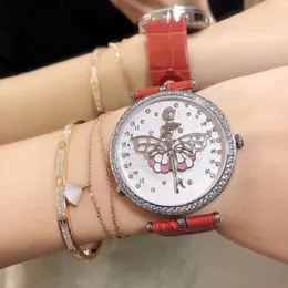 40mm Kobiety Dziewczyna Lady Party Moda Cool Watch Wristwatch Kochanek Zegarki Marry Japonia Kwarcowy Wysokiej Jakości Prawdziwej Skóry Pasek Wodoodporny Kryształ Szafirowy