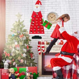 Luanqi Countdown Santa Claus Filt Adwent Kalendarz Choinki Wiszące Wisiorek Christmas Decoration for Home Party Ornaments 211104