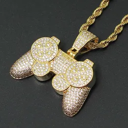 Kolye Kolyeler Moda Takımı Oyun Konsolu Gericiler Ised Out Zincir Bling CZ Gold Bijoux Renk Erkekler Hip Hop Rock Kolye Takı Çocuklar