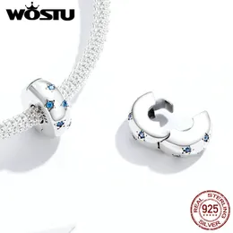 925 스털링 실버 눈부신 Stackable Star 비즈 Wostu 새로운 Arival Silver Stopper Charms Fit 원래 팔찌 보석 FNC253 Q0531