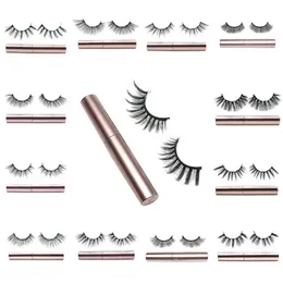 3d magnetiska ögonfransar faux mink ögonfransar naturlig utseende med eyeliner magnetiska lash kit inget lim behöver smink