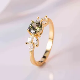 Eleganta ringar för kvinnor Emeralds Zircon Diamond Ringar Kvinna 2021 Mode Smycken Gåvor Damer Ringar 2022 Dropshipping G1125