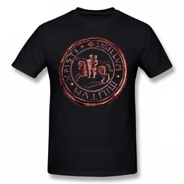 T-shirt Templários Cavaleiros Selo Símbolo T Graphic 100% Algodão Tee Homens Manga Curta Classic Tshirt Bonito 210629