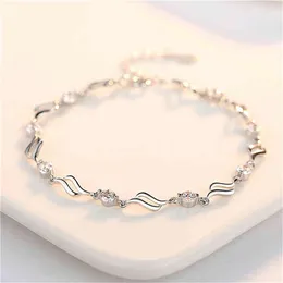 Bright CZ Bracelets For Women Jewelry Trendy Sier 925 Sterling Bracelet Girl Princs Party Accsori Female Hand Bijou