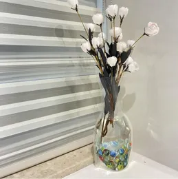 Foldable plastic transparent PVC flower vase without flowers low carbon environmental protection Mixed styles plastic foldable vase