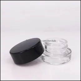 Tool Parts Tools Home & Garden Food Grade Non-Stick 5Ml Glass Jar Tempered Container Wax Dry Herb With Black Lid V 6Ml Drop Delivery 2021 Ty