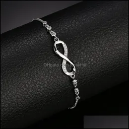 Link JewelryLink Chain Figure 8 Worded Syclet for Women Beautif Bracelets Creative Admable Girl Fashion Good Lucky Gifts Woman D