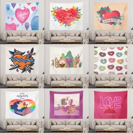 Valentine Day Tapestry Wall Hanging Loving Heart Valentine Backdrop for Bedroom Room Dorm Party Decor 150*130cm