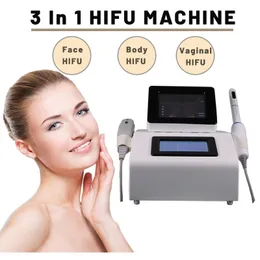 2 w 1 Przenośne HIFU Vagina Dokręcanie Maszyna do kosmetycznego Wyposażenie Odchudzające Wrinkle Remvoal Anti-Aging Face Lifting