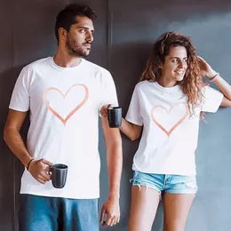 Camiseta para mujer Parejas T Shirts Pareja de amor a juego Camisa esposa esposa talla grande verano gráfico lindo mujeres