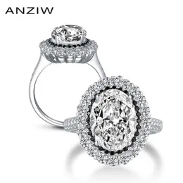 Кластерные кольца 925 Стерлинговое серебряное обручальное кольцо для женщин Большой 4,5 с.